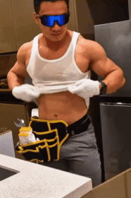 Two Prime-Age Muscular Men in a Private Indoor Setting Encounter
