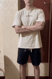 A Young Muscular Man in a Private Hotel Room Moment