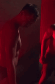 Two Prime-Age Bulky Men in a Private Indoor Setting Encounter