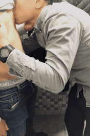 Two Young Chubby Men Share a Private Moment in the Bathroom
