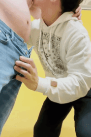 Two Young Chubby Men in an Intimate Bathroom Scene
