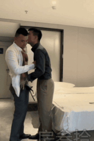 Two Prime-Age Muscular Men in a Private Hotel Room Encounter