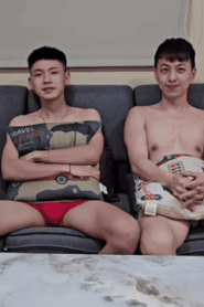 Two Young Muscular Men in a Private Living Room Encounter